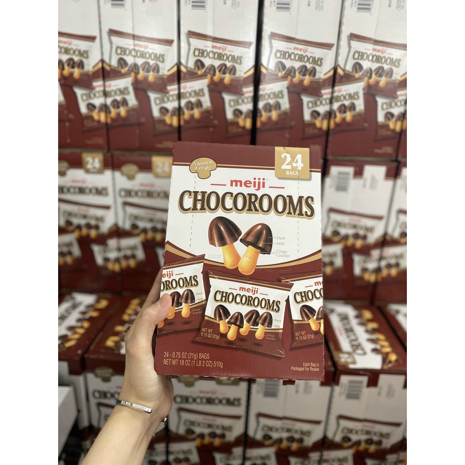 Bánh chocolate nấm Meiji Chocorooms - EDS