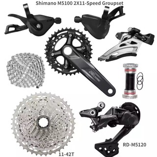 Bộ chuyển động xe đạp shimano deore m5100 groupset mtb 2x11-22 tốc độ