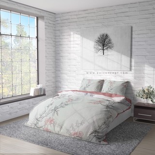 Trọn Bộ - 5 Món Ra Giường Lụa Tencel Cao Cấp - [  Japanese Cherry Blossom ]