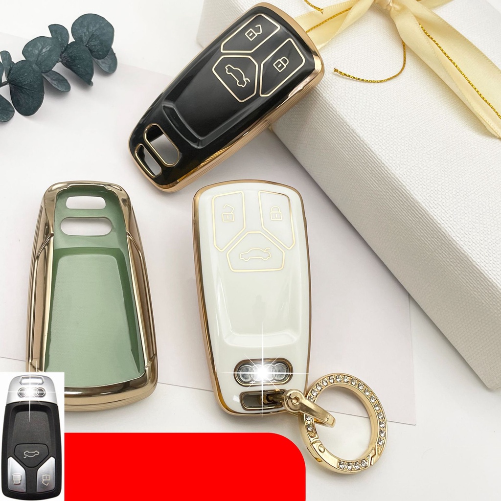 Bao Da, Vỏ Bảo Vệ, Ốp Chìa Khóa, Bọc Chìa Khóa Cao Cấp Dùng Cho Xe Ô Tô Audi A3, A4, A5, A6, A7, A8, A4L, A6L, Q5, Q7