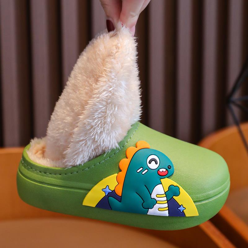 Dép Bông Đi Trong Nhà Mềm Mại Chống Trượt Chống Thấm Nước Phong Cách Thu Đông Đáng Yêu Cho Bé Trai Và Gái