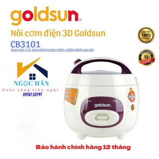 Nồi cơm điện 1L Goldsun CB3101 - Nồi cơm nắp gài chống dính - Hàng chính hãng ,bảo hành 12 tháng toàn quốc