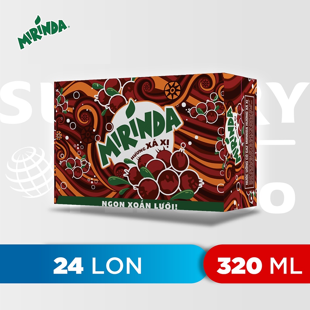 Thùng Mirinda Xá Xị 24 Lon x 320ml - Mẫu xuân 2023