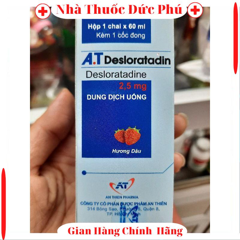Siro A.T DESLORATADIN ⚡ CAM KẾT CHẤT LƯỢNG ⚡ Giups giảm Mề Đay Dị Ứng Mẫn Ngứa An Toàn Hiệu Qủa b .