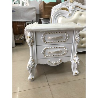 Tủ đầu giường, tab đầu giường 2 ngăn kéo kiểu tân cổ điển gỗ mdf