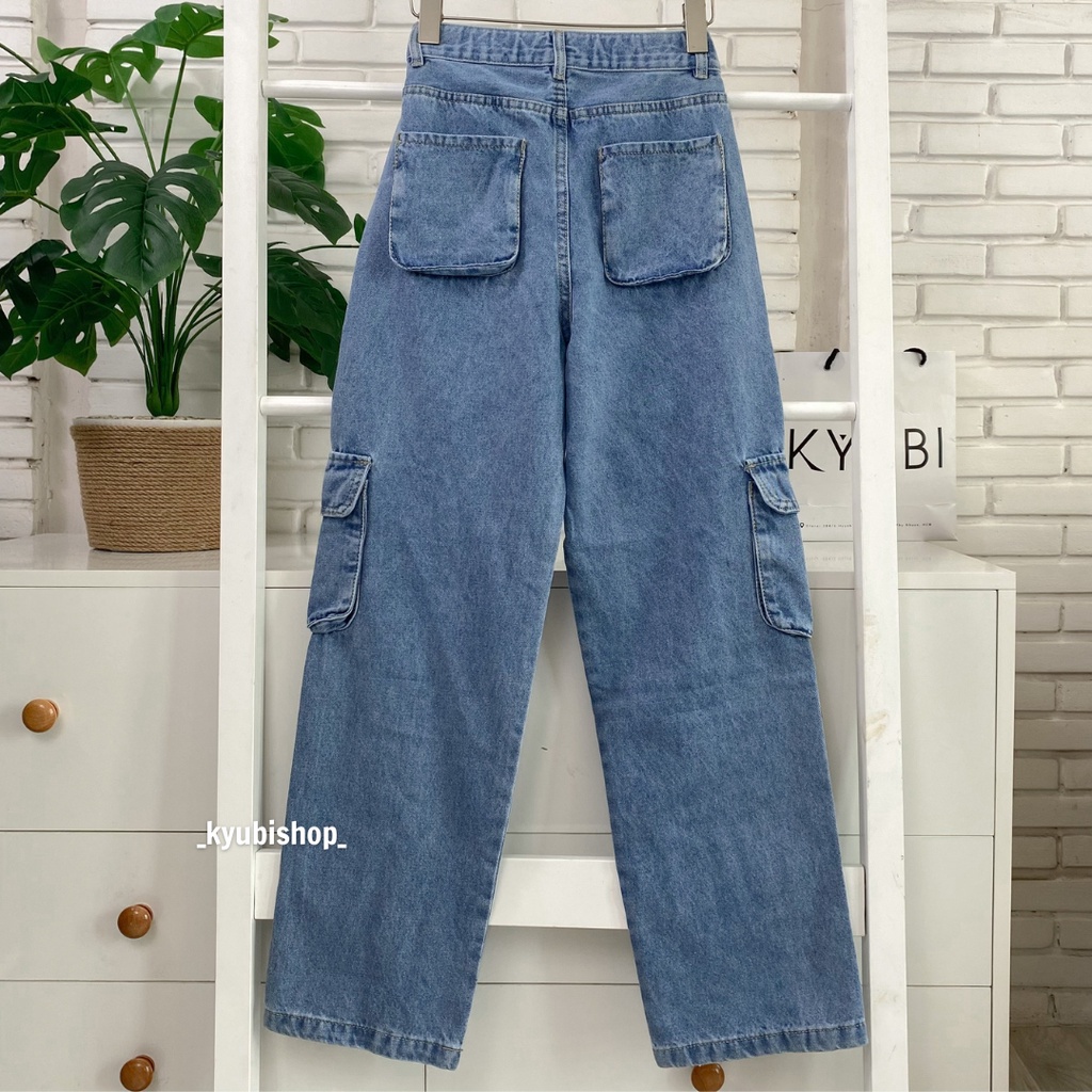 Quần kaki jean túi hộp phong cách hiphop cargo (nhiều mẫu) - Quần jeans kaki ống rộng ulzzang KYUBI QZI01