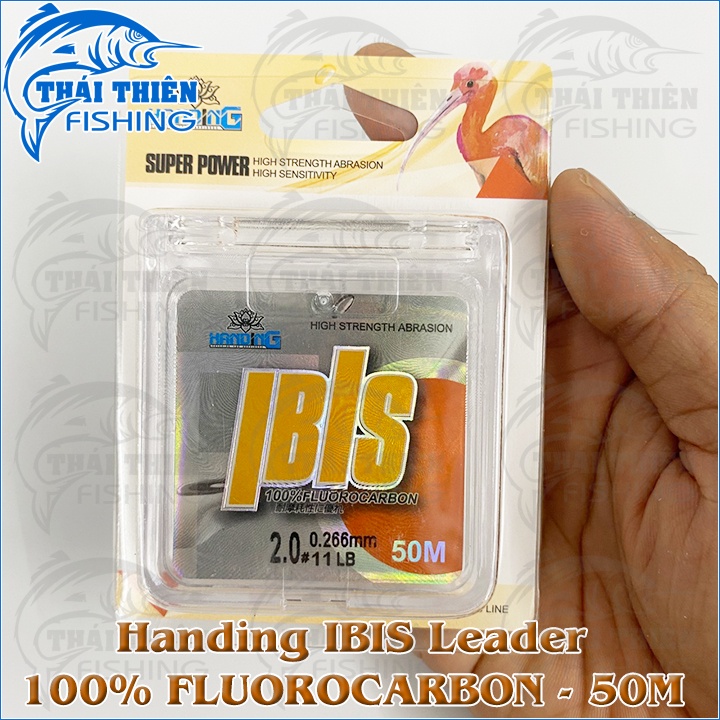 Dây Câu Cá Leader Handing IBIS 100% Fluoro Carbon Cuộn 50m Dùng Làm Thẻo Câu Đài
