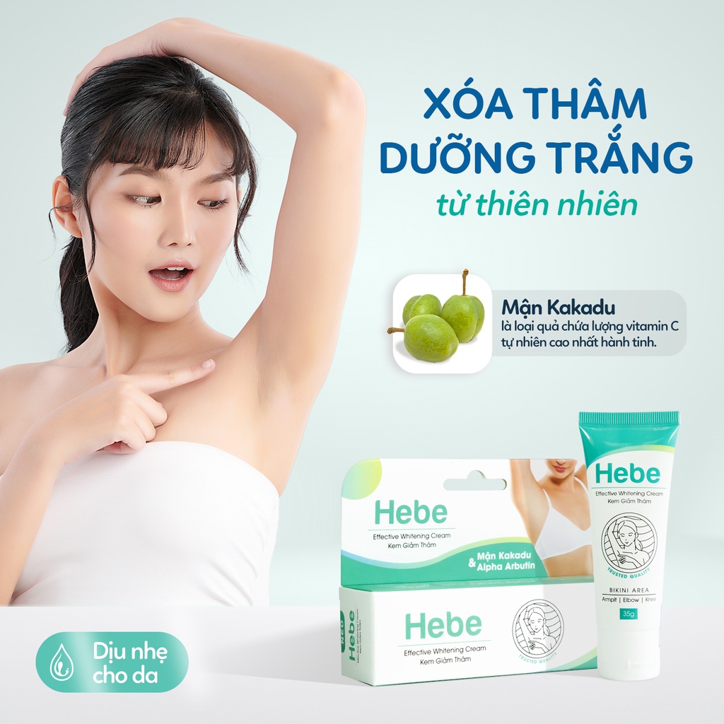 Kem Hebe - Dưỡng Trắng Giảm Thâm, Dành Cho Vùng Thâm Nách, Khuỷu Tay, Mông, Vùng Bikini