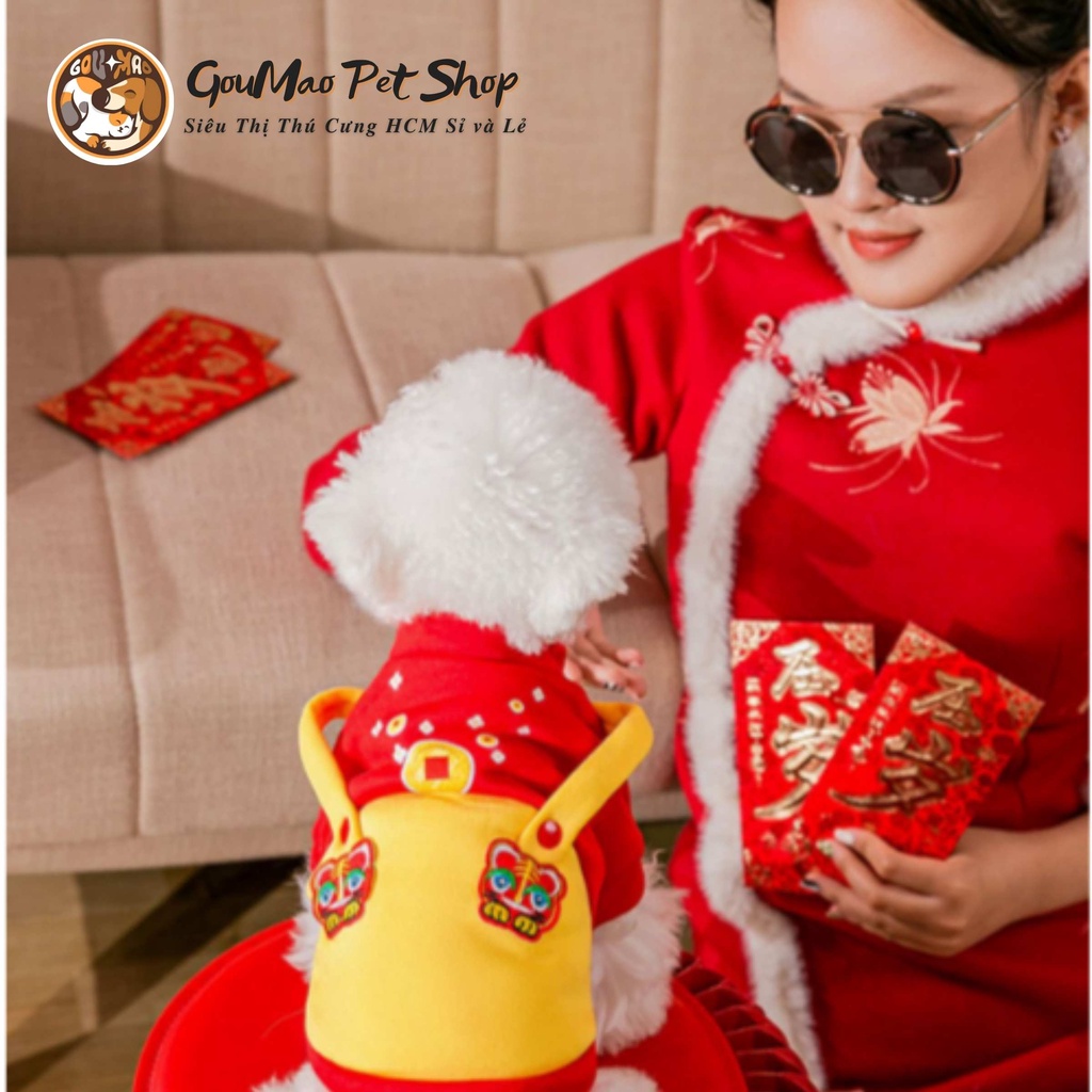 Áo tết cho chó mèo , mẫu mới siêu xinh hàng cao cấp HIPIDOG - GOUMAO PET