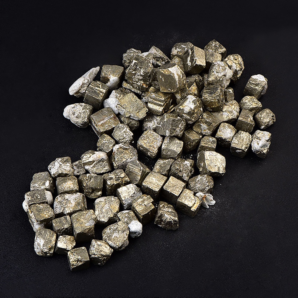 Chalcopyrit pyrite cube quartz crystal stone rock mẫu vật khoáng chất reiki chữa bệnh quặng thô trang trí phòng 30-50g / gói 100% tự nhiên
