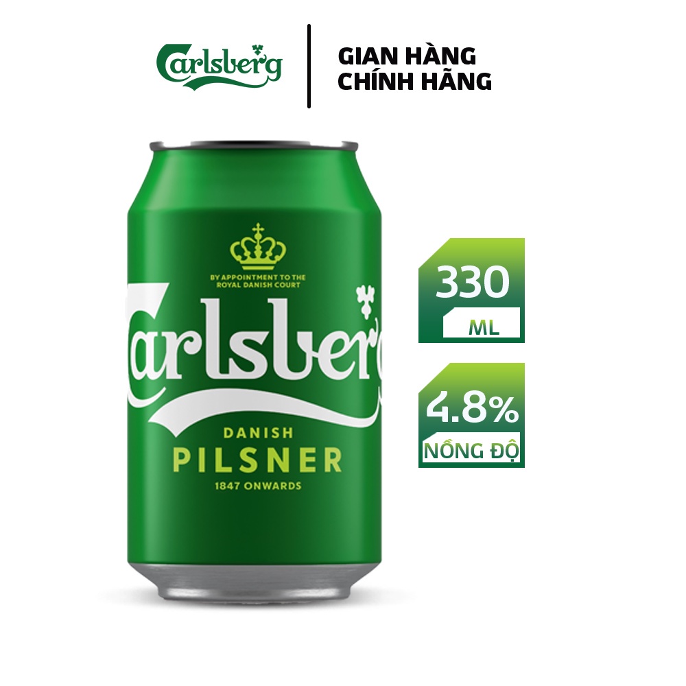 Thùng 24 lon bia Carlsberg Danish Pilsner 330ml