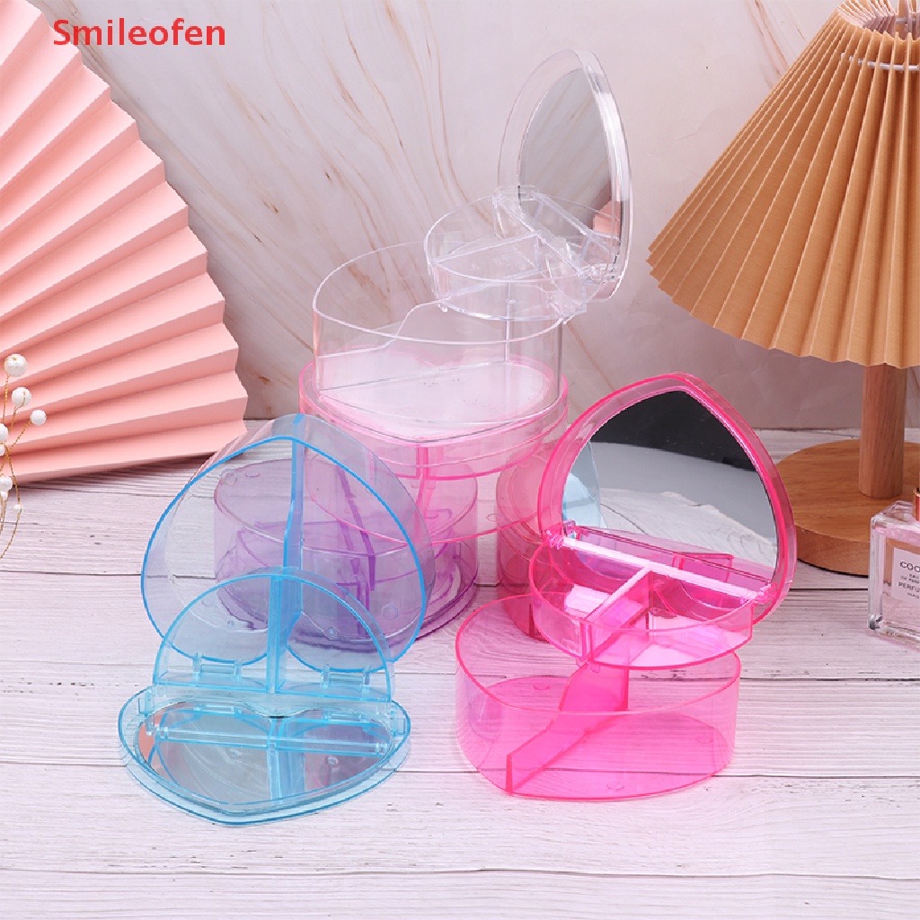 Hộp Đựng Đồ Chơi Hai Tầng Màu Trơn Hình Trái Tim Lớn Trong Suốt DIY
