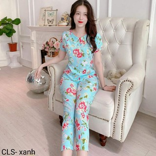 (Bunnysky) Đồ bộ mặc nhà nữ vải lụa mềm mịn mát không nhăn