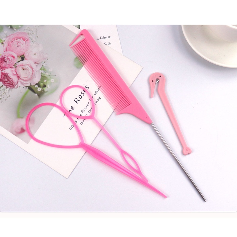 Set 4 Dụng Cụ Bện Tóc Hình Chuột Bằng Kim Loại