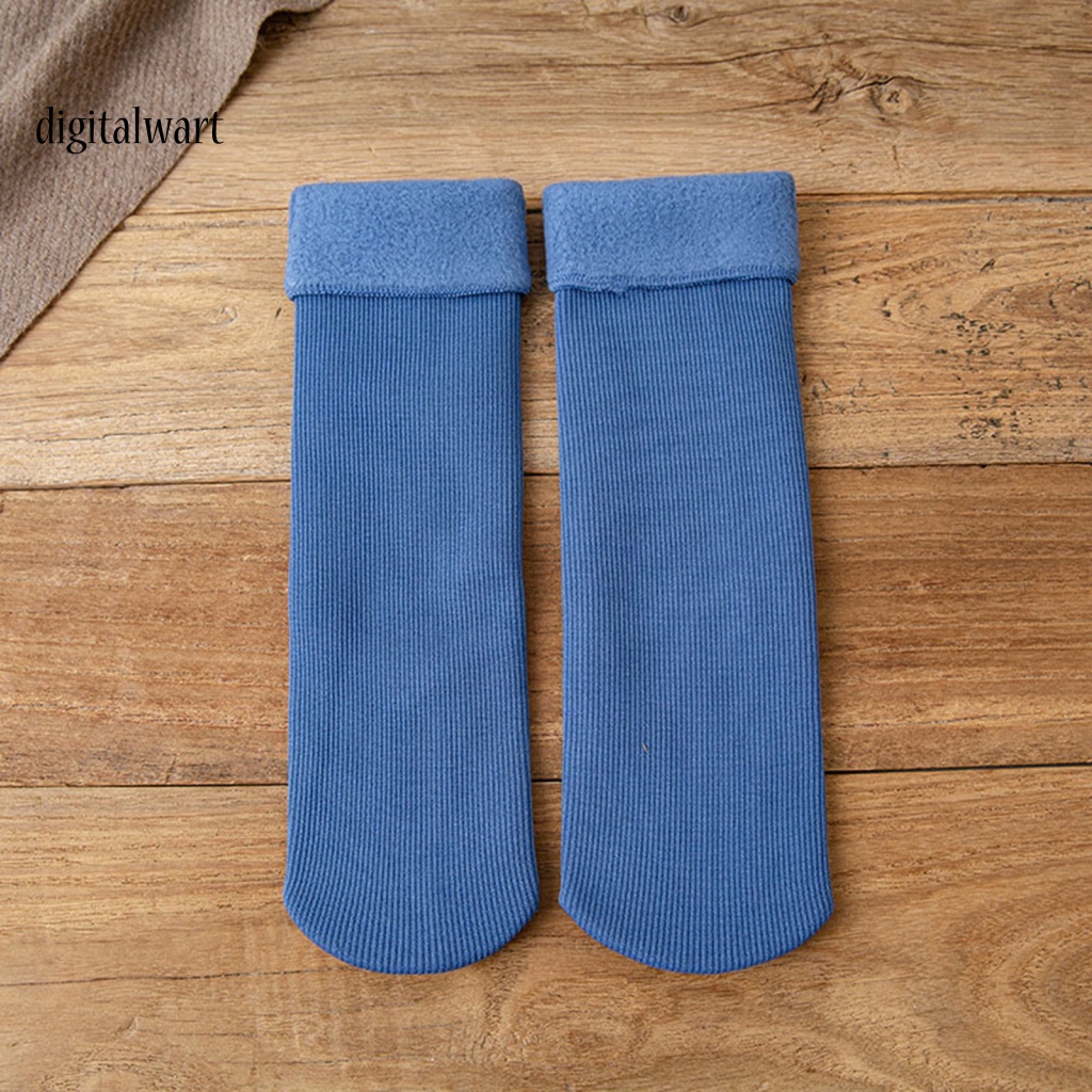 Kỹ Thuật Số| 1 Đôi Tất Lông Cừu Màu Trơn Giữ Ấm Co Giãn Thoải Mái Dùng Hàng Ngày