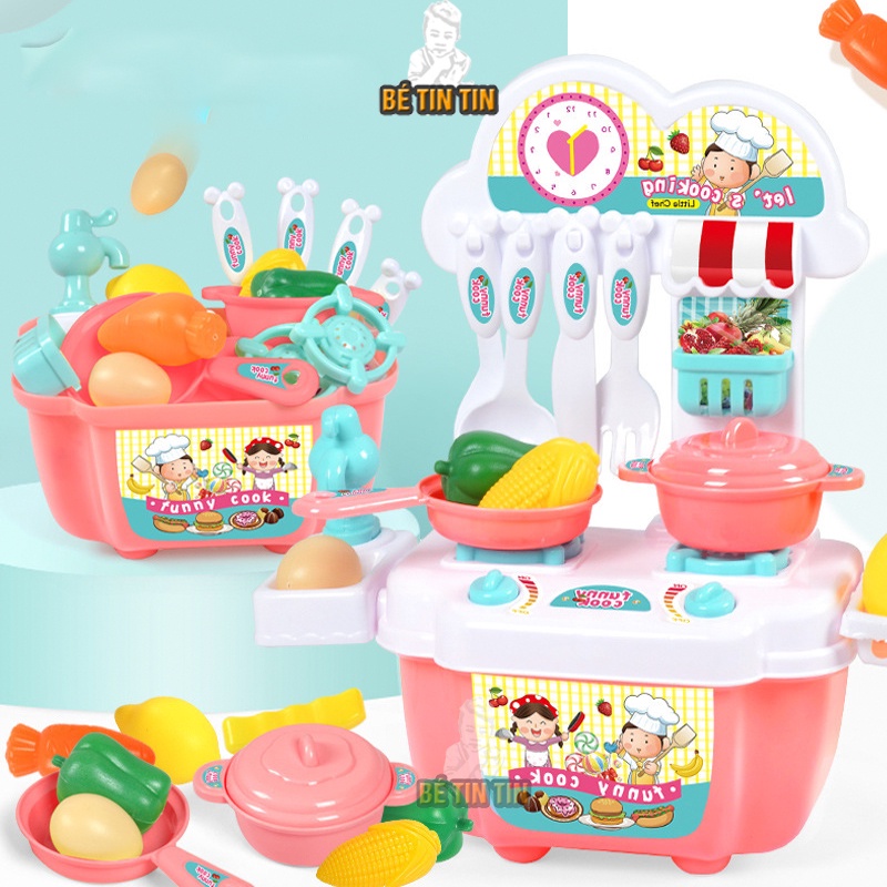 BỘ ĐỒ CHƠI NẤU ĂN, ĐỒ CHƠI NHÀ BẾP CHO BÉ, NHỰA NGUYÊN SINH, AN TOÀN