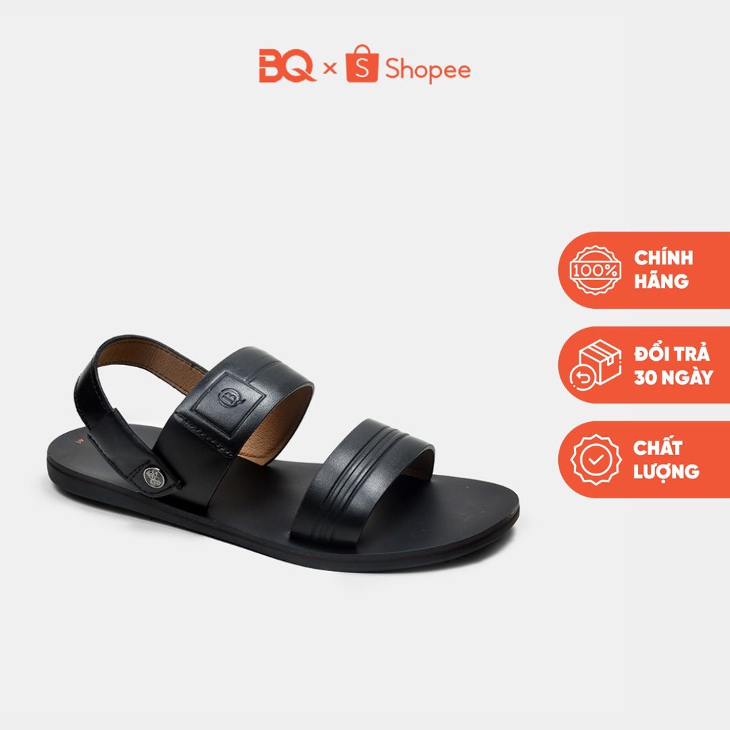 Giày sandal nam quai ngang da bò đế bằng BQ SD 774