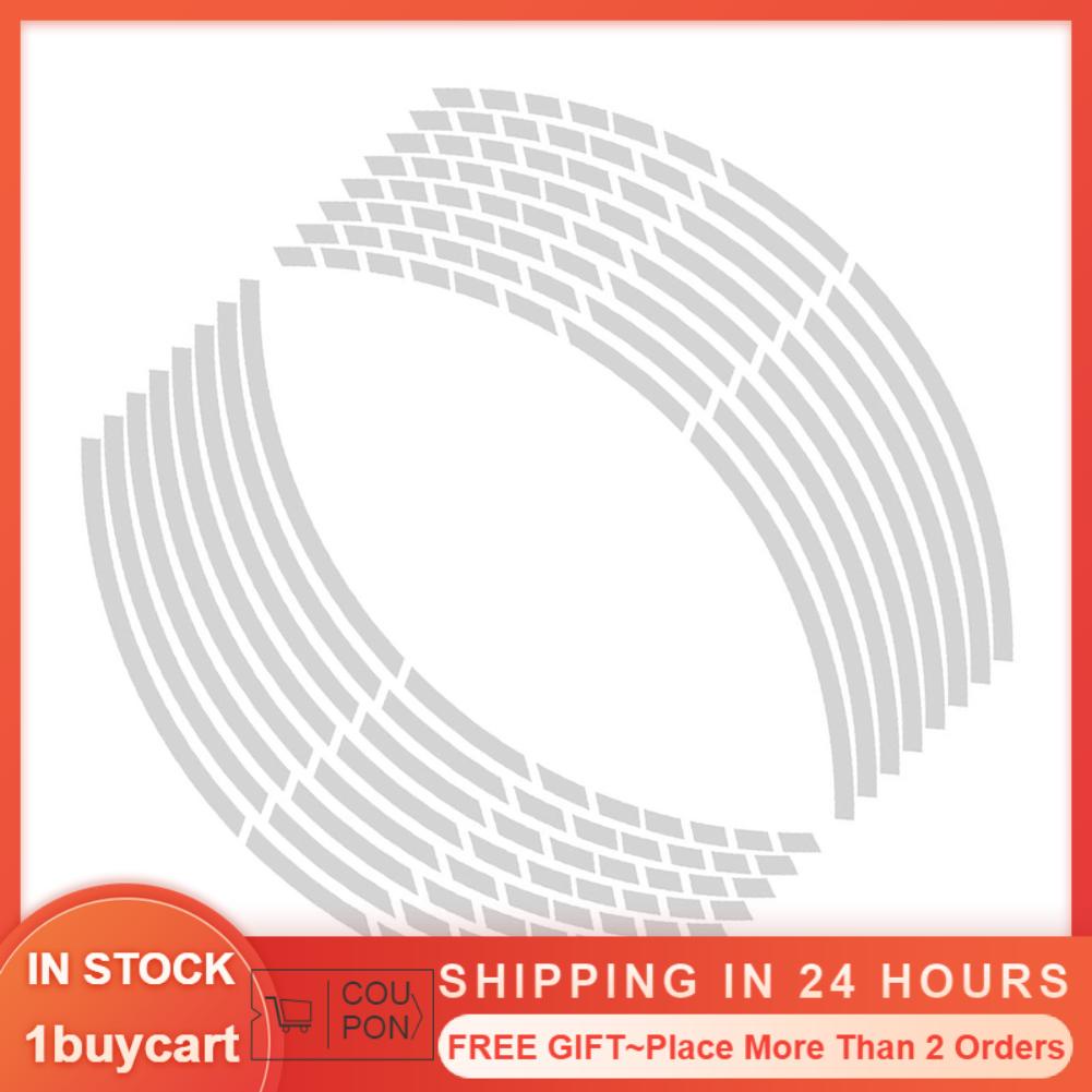1buycart 16 PCS Reflective Car Wheel Rim Decals DIY Personalised Stickers Universal For 18in Tyres