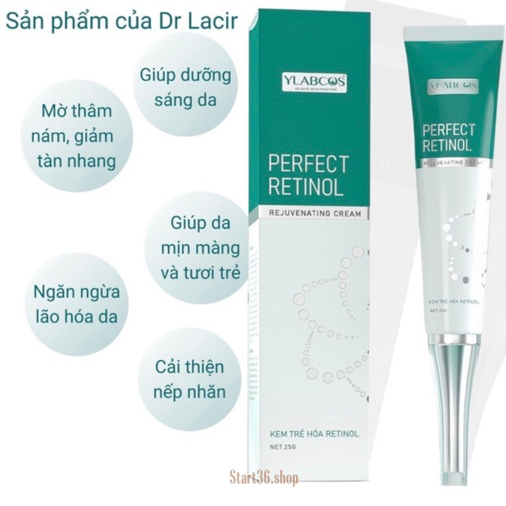 Serum trẻ hóa, kem trẻ hóa da Perfec Retinol Dr Lacir làm mờ thâm nám, sáng da, ngăn lão hóa, thu nhỏ chân lông da