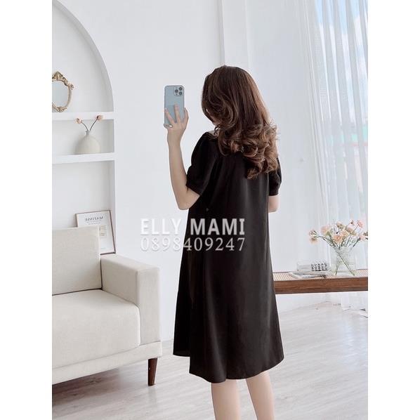 Đầm Bầu , Suông Cổ Voan Cúc Ngọc Mặc Thoải Mái Suốt Thai Kì &amp; Sau Sinh Vay BauThiết Kế Cao Cấp