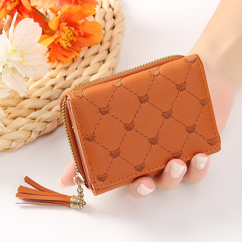 Ví Da PU Mini Thêu Họa Tiết Xinh Xắn Dành Cho Nữ