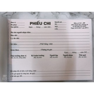 Phiếu chi 2 liên cacbon