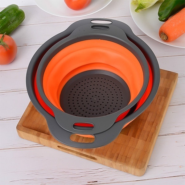 Rổ Rửa Rau Củ Quả Bằng Silicone Có Thể Gấp Gọn Tiện Lợi