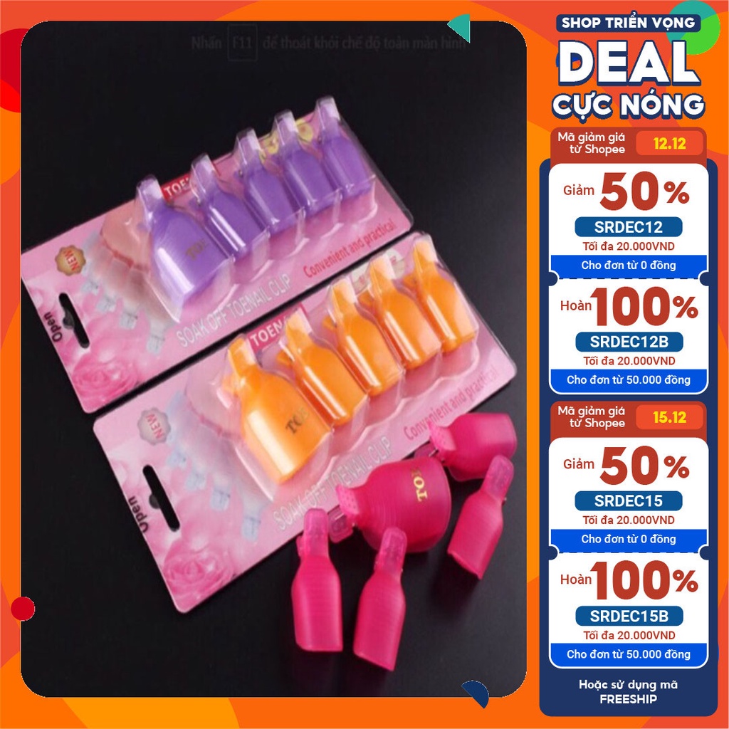 Kẹp nhựa ủ chân phá móng gel, kẹp ủ phá gel chân bộ 5 chiếc Thiên Di Nail