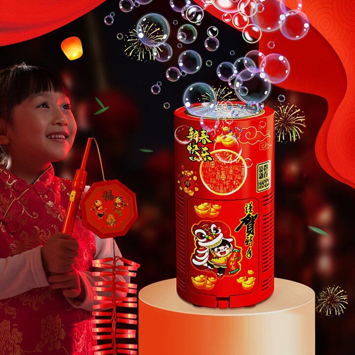 Máy Thổi Bong Bóng Pháo Hoa, Máy Tạo Bong Bóng Xà Phòng Tự Động Có Đèn Led Kèm Nhạc