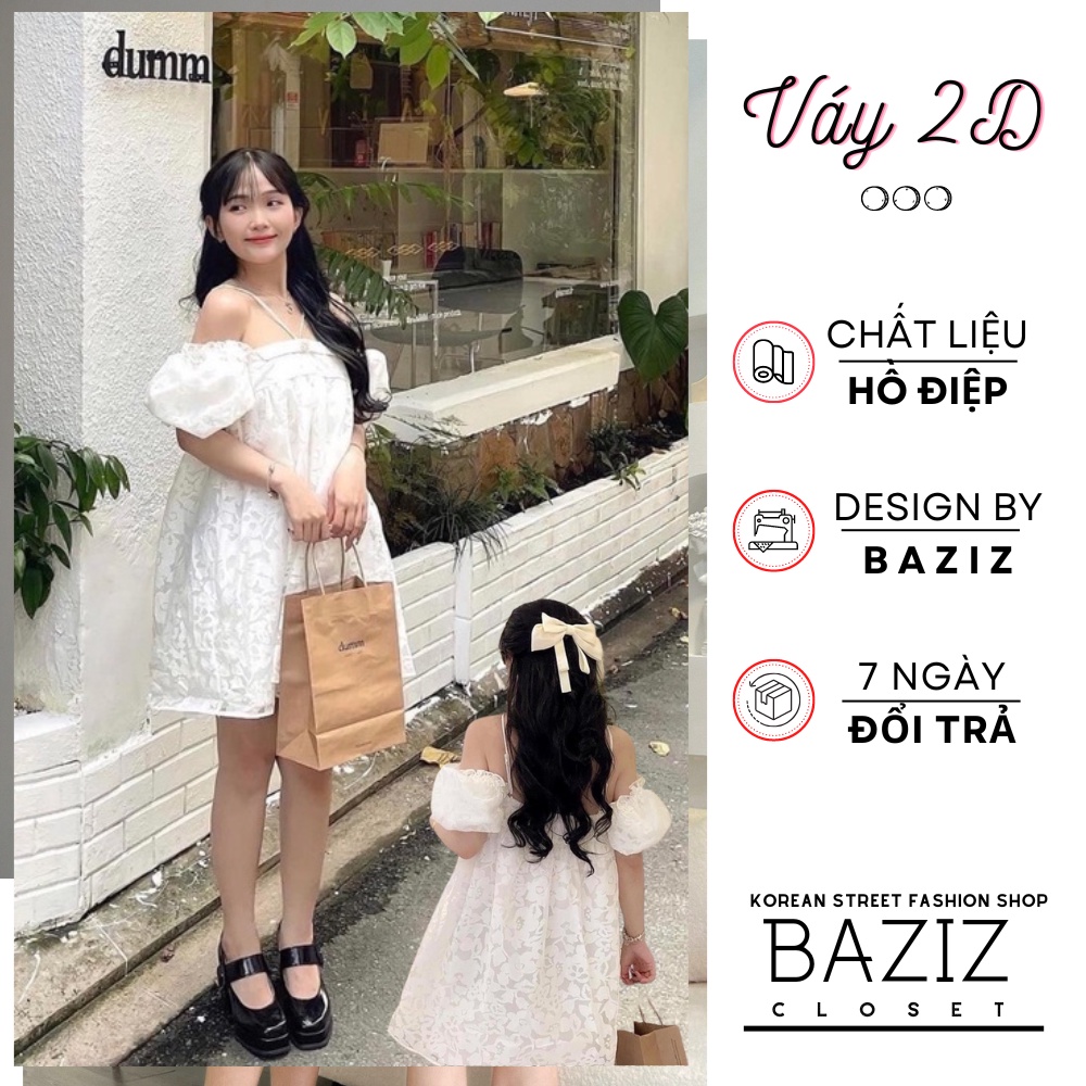 Váy 2D hạt ngọc dáng babydoll tiểu thư