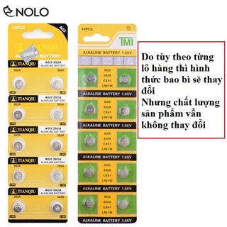 Combo 2 Vĩ Gồm 20 Viên Pin Mini Model AG3 392A CX41 LR41 Điện Áp 1,55V