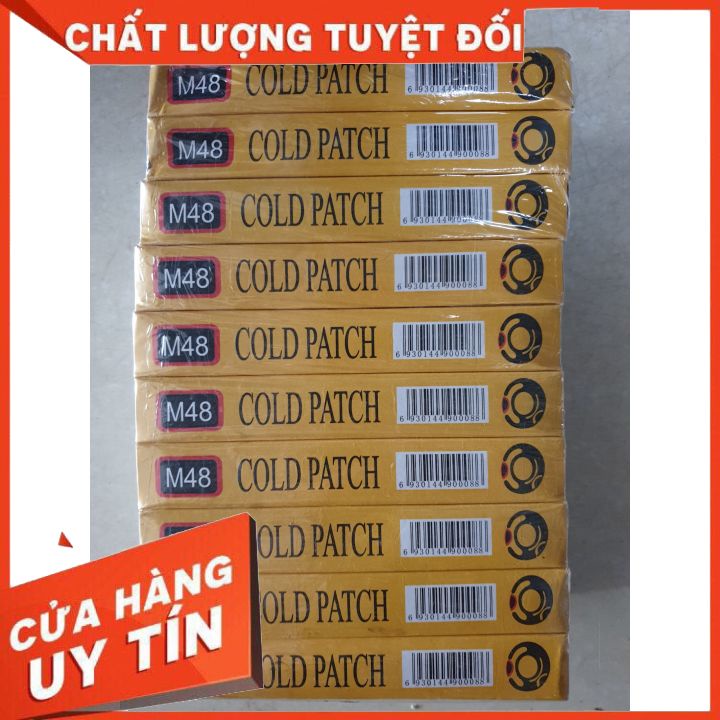 Hộp 24-48 Miếng Keo Dán Cao Su Và Chai Keo Vá Ruột Xe Đạp -Xe Máy Tặng 1 Miếng Giấy Nhám