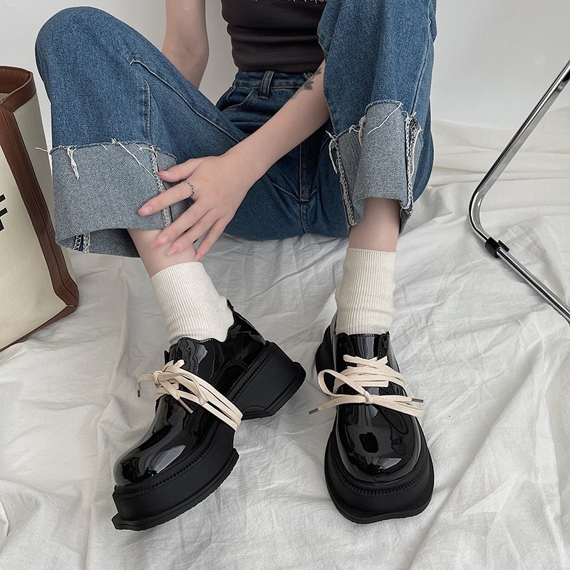 Giày Loafer mũi vuông độc đáo 2 dây 882 Hàng Quảng Châu có sẵn