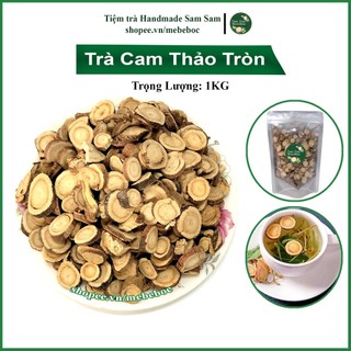 Cam thảo tròn thái lát 1kg dùng để pha trà, ngậm hoặc sắc giúp thanh nhiệt, tiêu hóa tốt