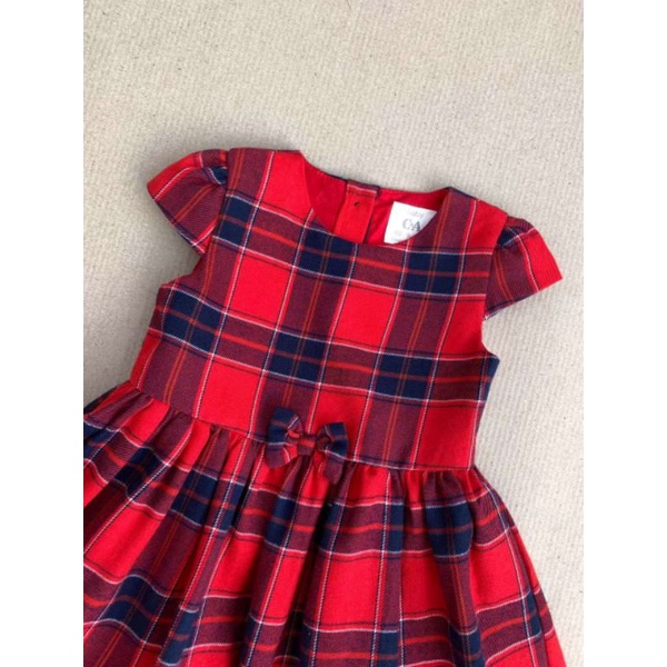 Váy bé gái kẻ đỏ C&A
