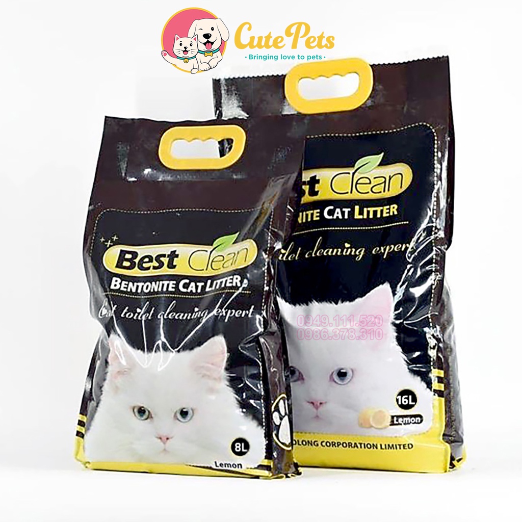Cát vệ sinh mèo Best Clean 1 túi 16L cát mèo giá rẻ - Siêu thị thú cưng