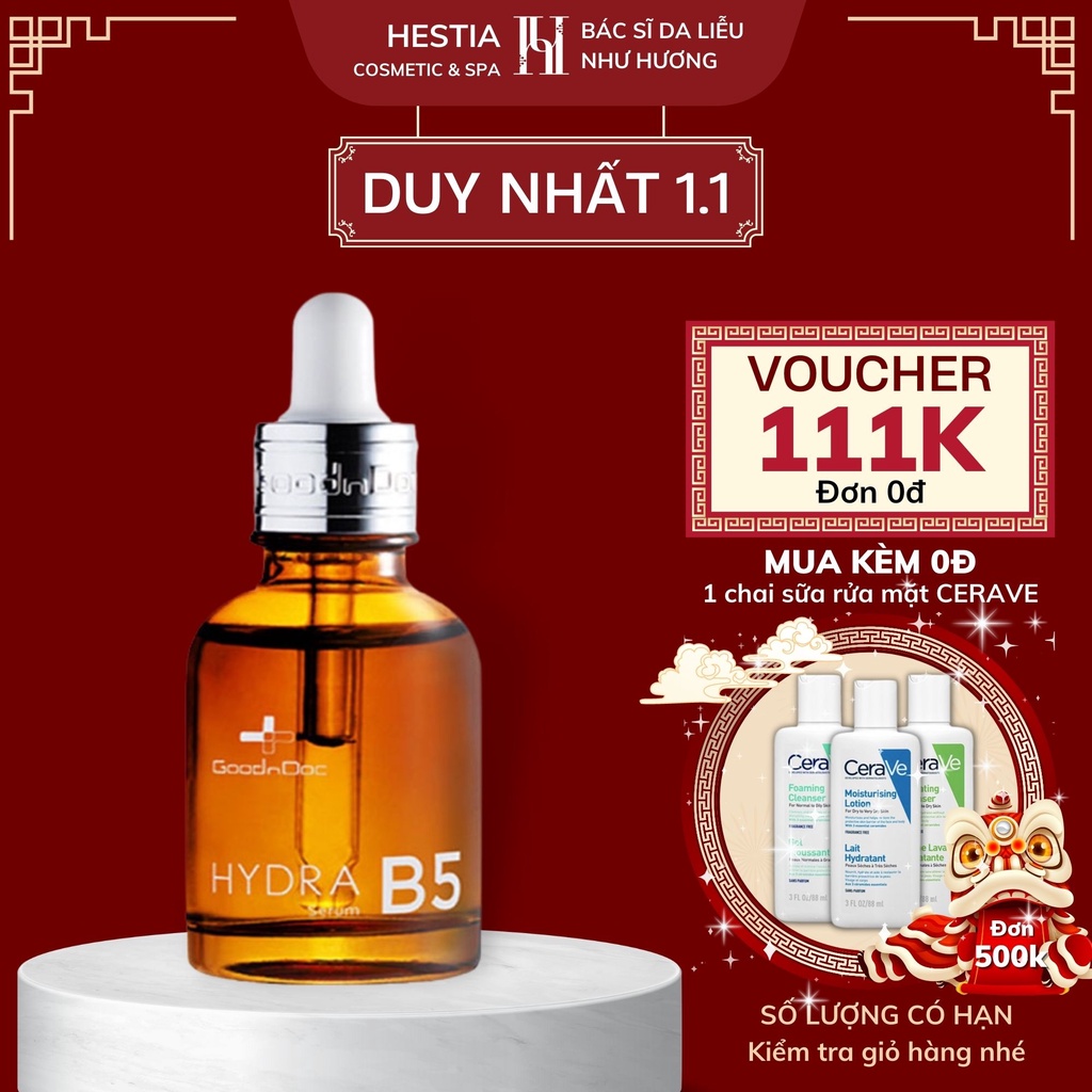 (Cam Kết Chính Hãng) Serum Cấp Ẩm Phục Hồi Làm Sáng Da B5 GoodnDoc Mẫu Mới 30ml