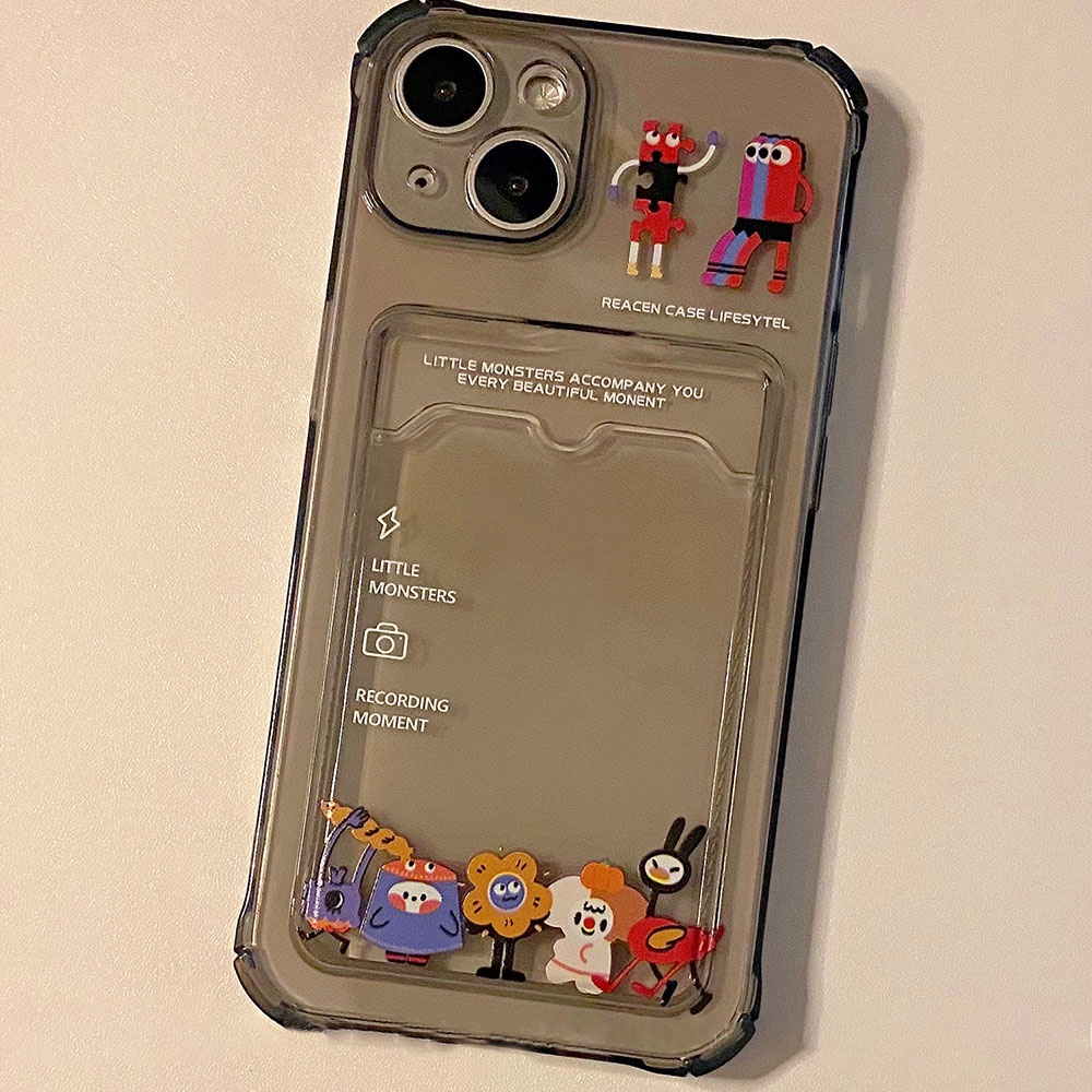 Ốp Điện Thoại TPU Mềm Trong Suốt In Hình Quái Vật Dễ Thương Chống Dấu Vân Tay Cho IPhone 11 12 13 14 Pro Max 14 Plus