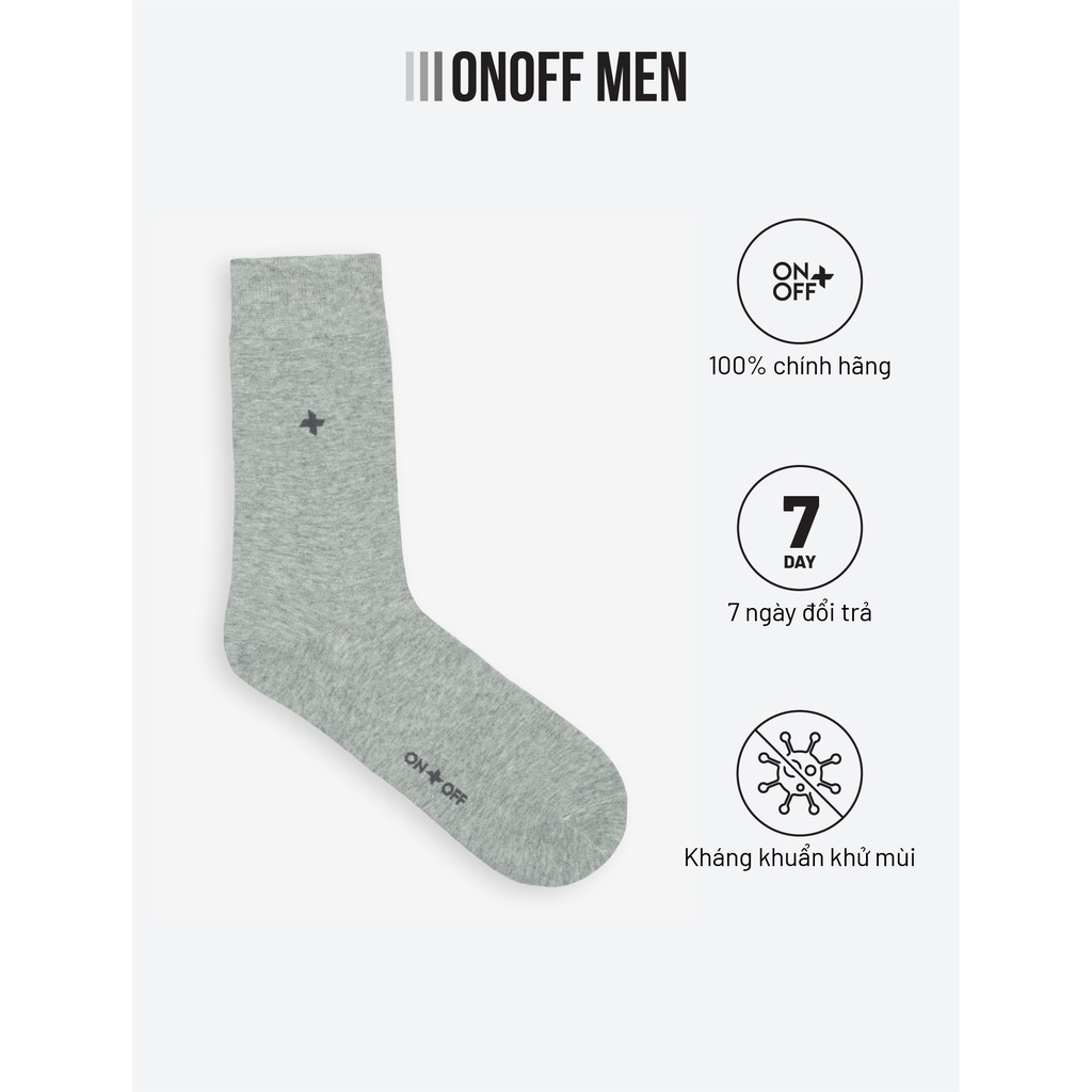 combo 2 đôi vớ nam cotton cổ cao kháng khuẩn khử mùi hàng chính hãng ONOFF - 18AR22A112