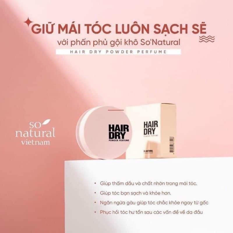 Phấn Phủ Gội Khô Hair Dry Powder Perfume So'natural 4g