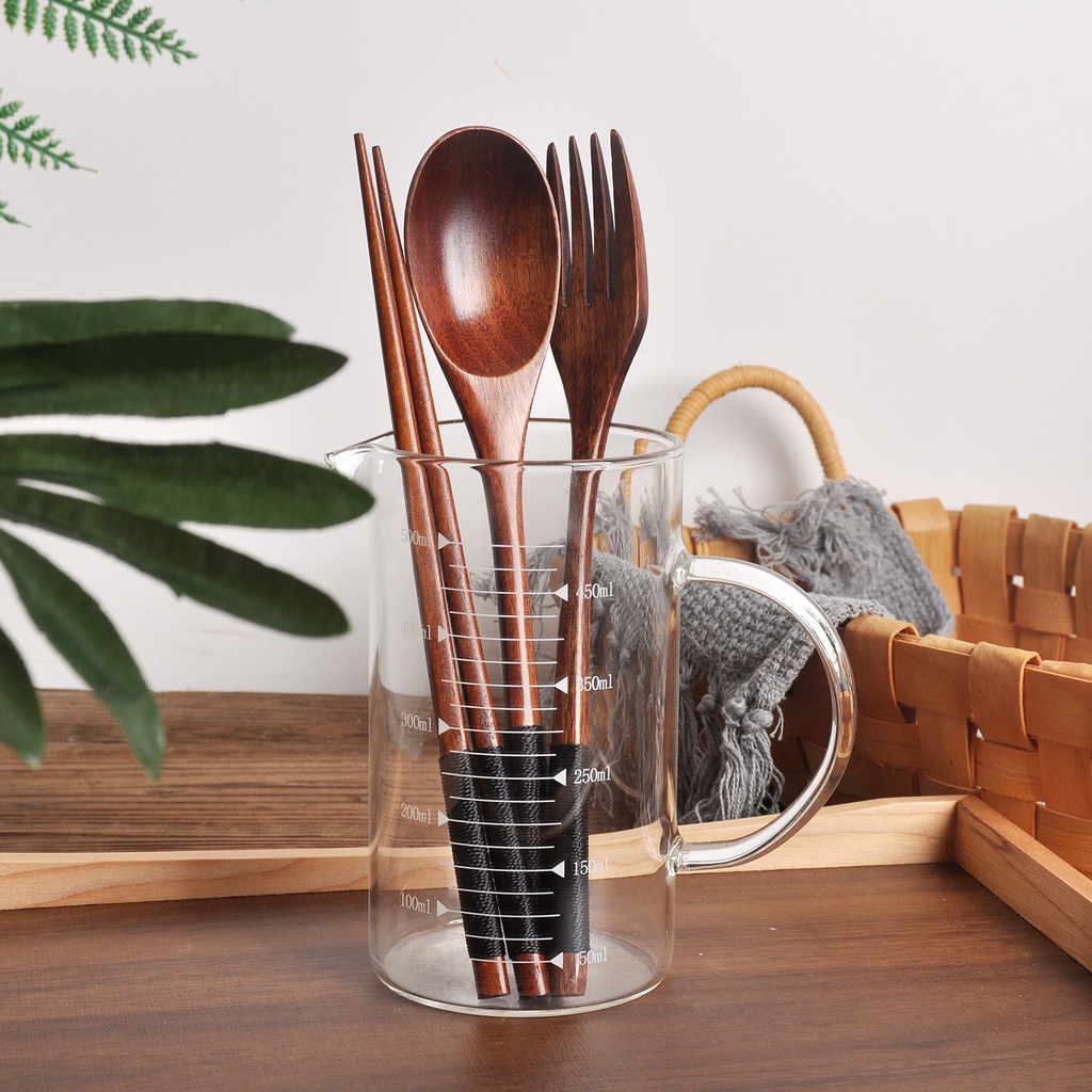 Bộ Muỗng Đũa Gỗ Ba Món Màu Sắc Xinh Xắn JP5