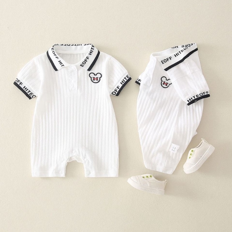 Áo Liền Quần Tay Ngắn In Họa Tiết Hoạt Hình Phong Cách Hàn Quốc Thời Trang Mùa Hè Xinh Xắn Cho Bé Trai