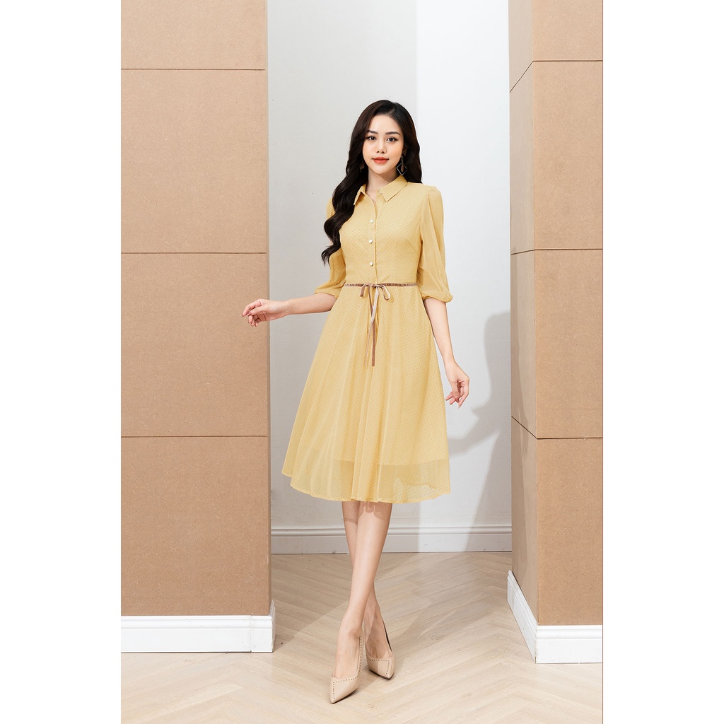 Đầm LAMER Cổ Đức Tay Lỡ L63L22Q012