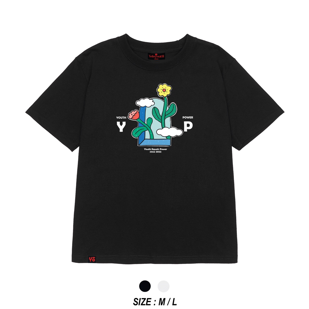 Áo thun Baby Tee nữ form vừa tay ngắn hình hoa "Youth Flowers Door" 250gsm Local Brand | Youth Power