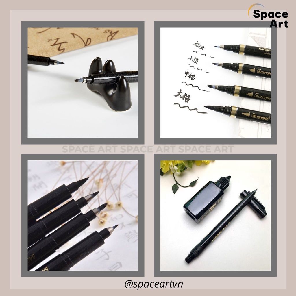 Bộ Bút Viết Hán Tự, Thư Pháp, Calligraphy BAOKE Kèm Ống Mực