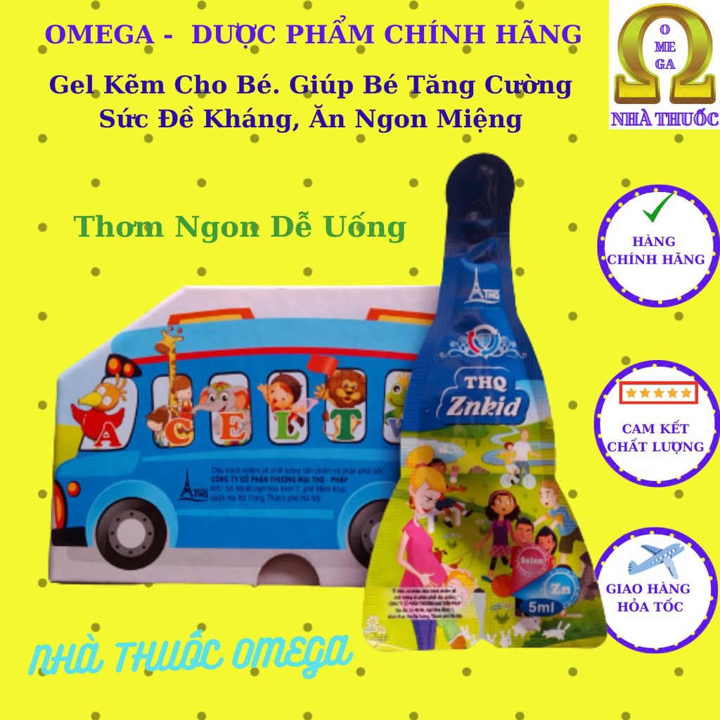 Kẽm THQ ZnKid Thơm Ngon Dễ Uống Cho Bé hộp 21 gói