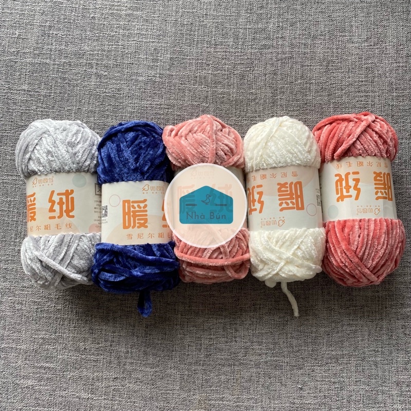 Len nhung Chenille siêu mềm sợi 6mm
