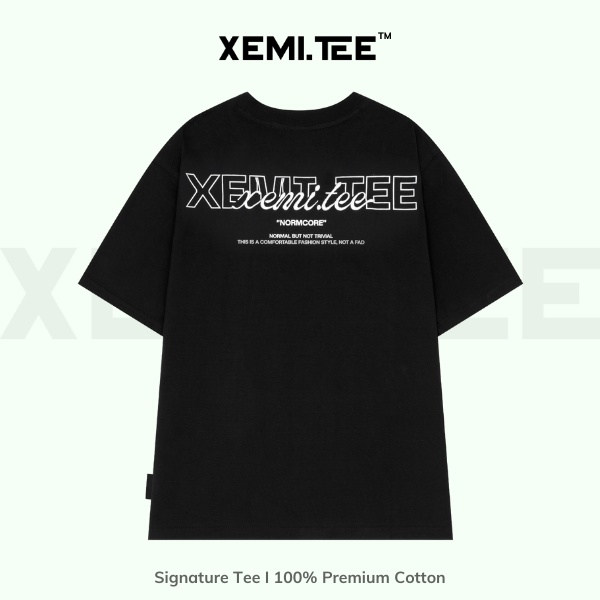 Áo thun local brand Xemi.tee form unisex dòng Signature Tee ver 1.0 giá rẻ màu đen