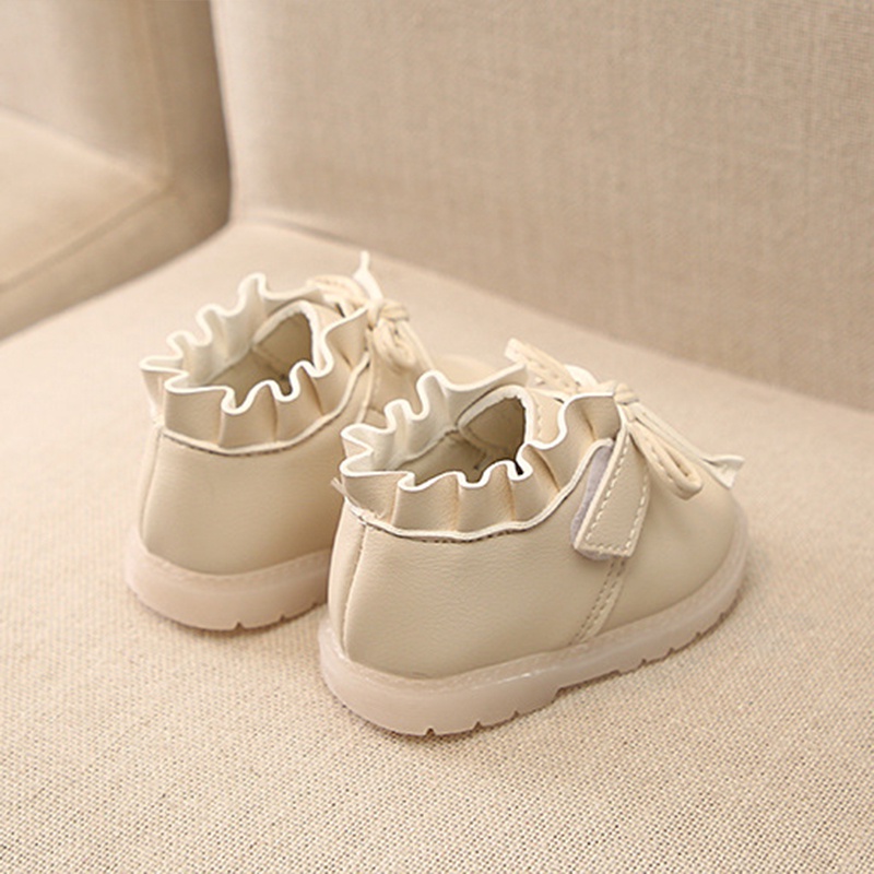 Babyfair. Bé gái Giày da tổng hợp Đế mềm Thời trang Thanh lịch Nơ dễ thương Trang trí nội thất Trẻ sơ sinh đi bộ