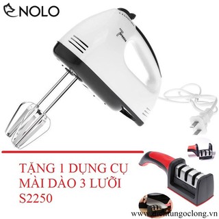 Máy Đánh Trứng Cầm Tay 7 Tốc Độ Tặng 1 Dụng Cụ Mài Dao 3 Lưỡi S2250